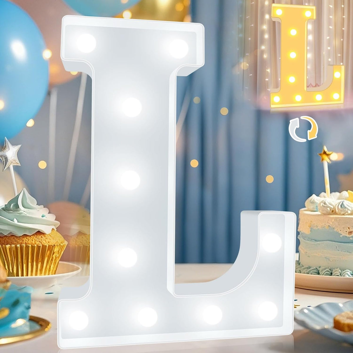 Pooqla LED Marquee Letter Lights, Warm White and Cool White Decorative Lighted Letters, Light Up
