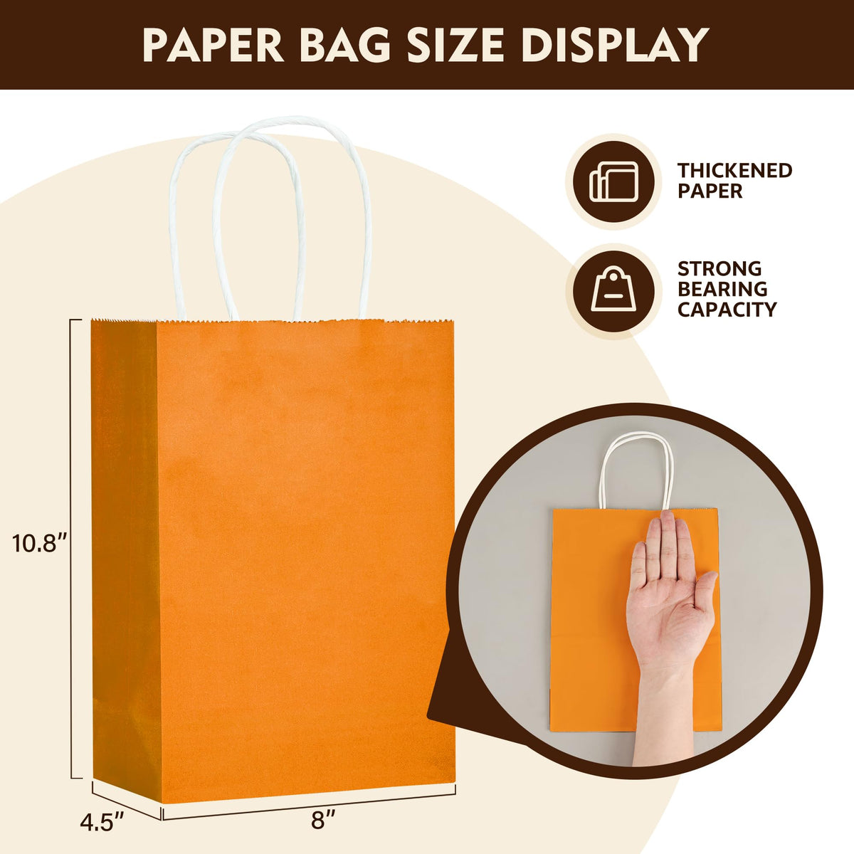 YEEHAW 24 Pack Small Gift Bags 5.8"×3.2"×8.25" Kraft Paper Bags with Handles, Party Favor Bags Bulk
