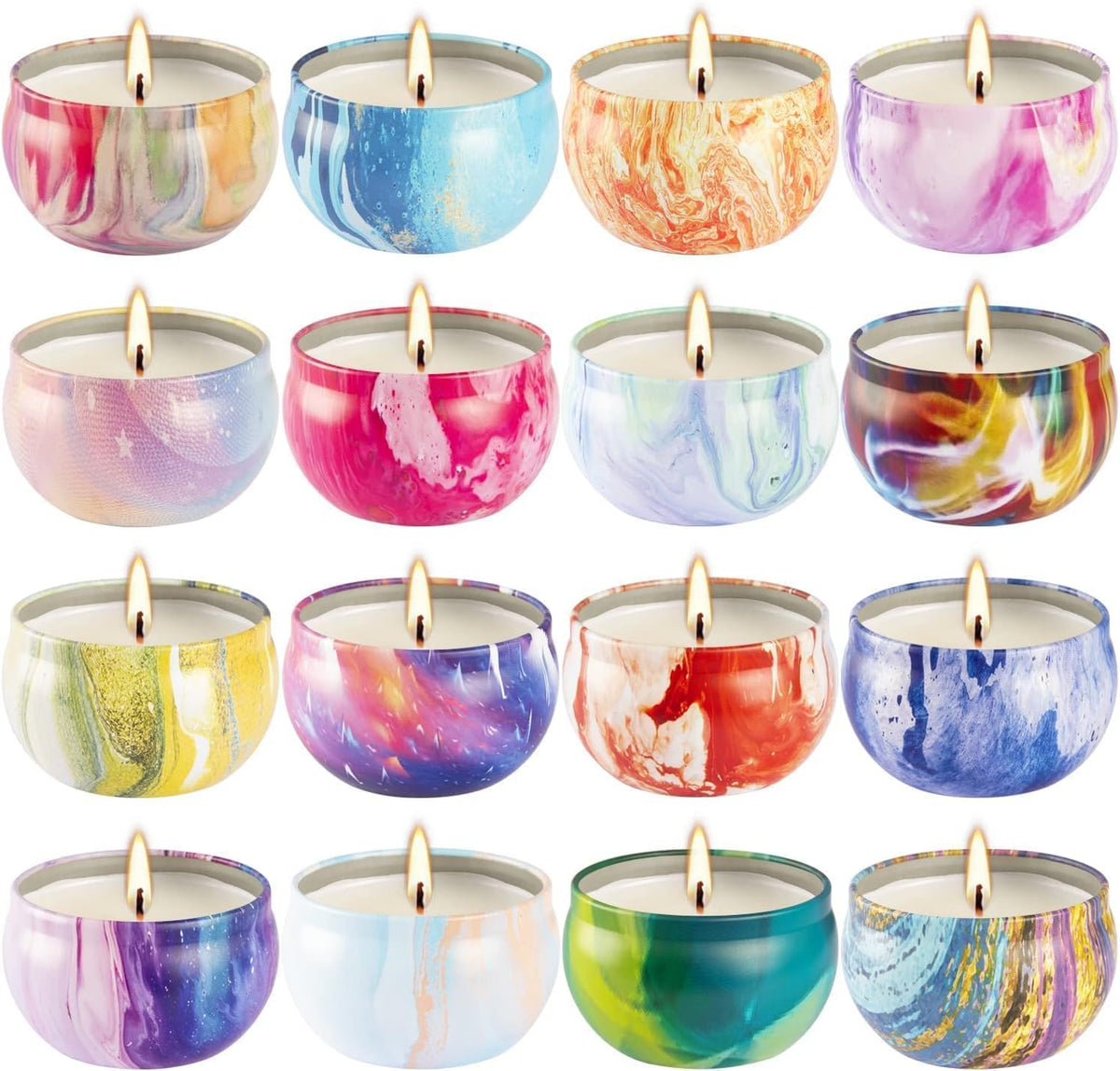 16 Pack Scented Candles Gift Set - 2.5oz Strong Fragrance Natural Soy Wax Candles in Portable