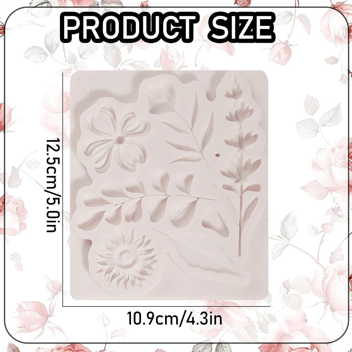 1 Pcs Flower Fondant Mold for Cake Decoration, Leaf Chocolate Silicone Mold, Exquisite Flower and