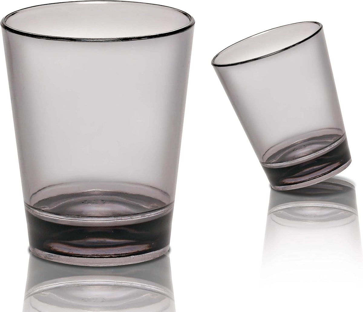 DISCOUNT PROMOS Translucent Plastic Shot Glasses 1.5 oz. Set of 10, Bulk Pack - Acrylic, Great for