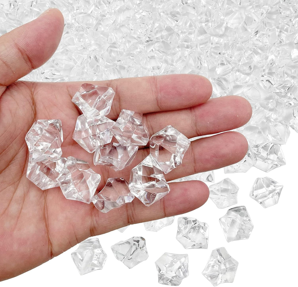 Fake Crushed Ice Cubes, Vase Fillers, 150 pcs 16*22 mm Fake crushed Ice Cubes Artificial Acrylic