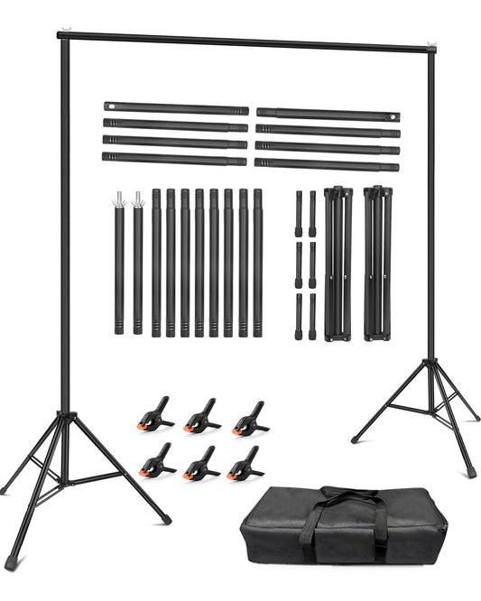 Hemmotop Backdrop Stand 10x8ft, Versatile Sizes Adjustable Banner Holder