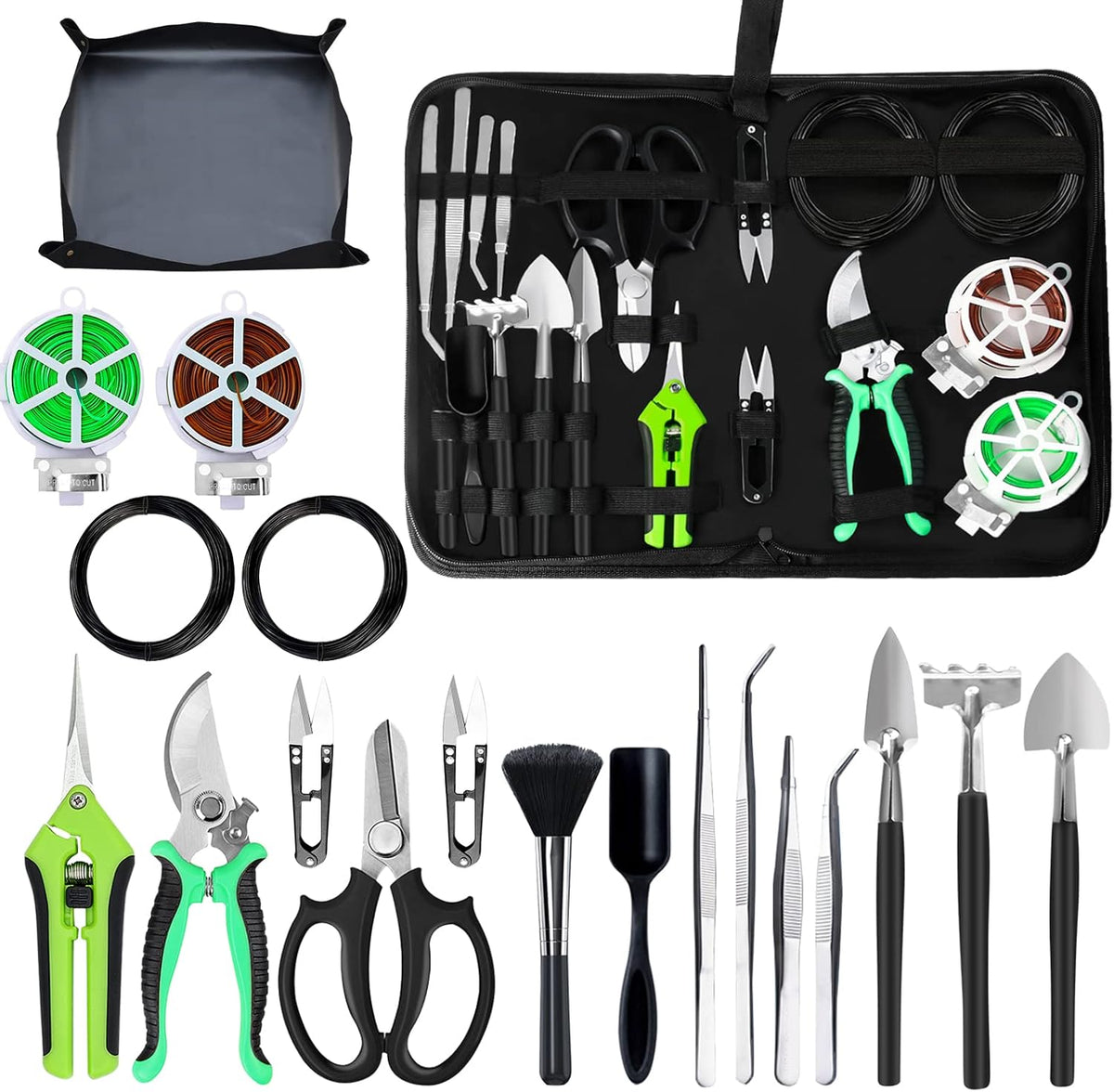 Bonsai Tree Kit, 20 Pcs Gardening Succulent Tools Set, Bonsai Tool Kit Include 262 Feet Bonsai