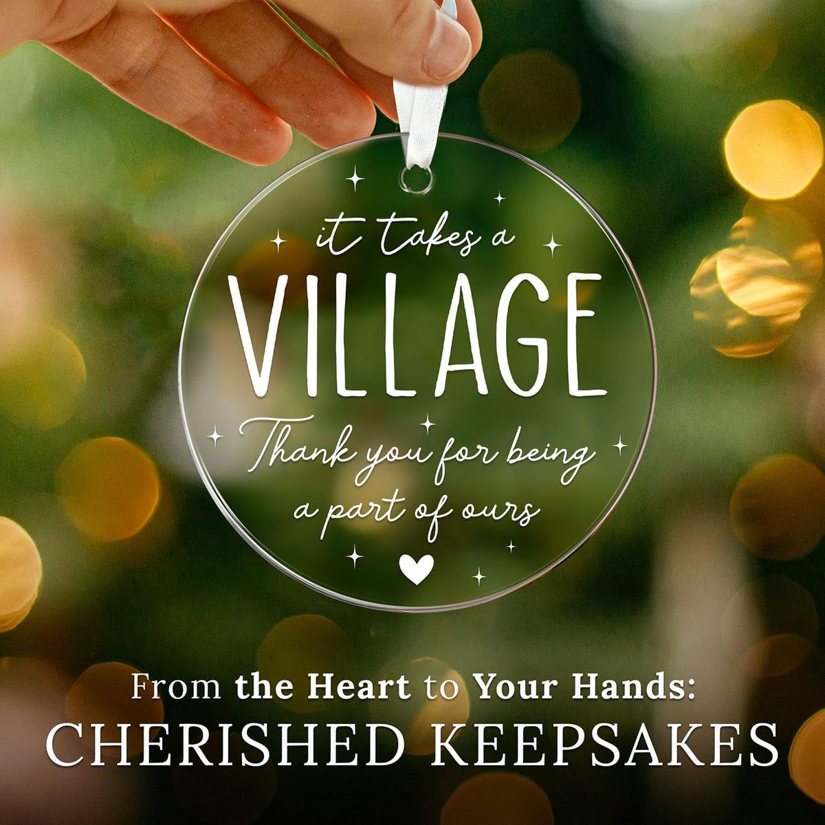 HEXMOZ Thank You Gifts for Women, Men - It Takes a Village Ornament - Teacher Ornament