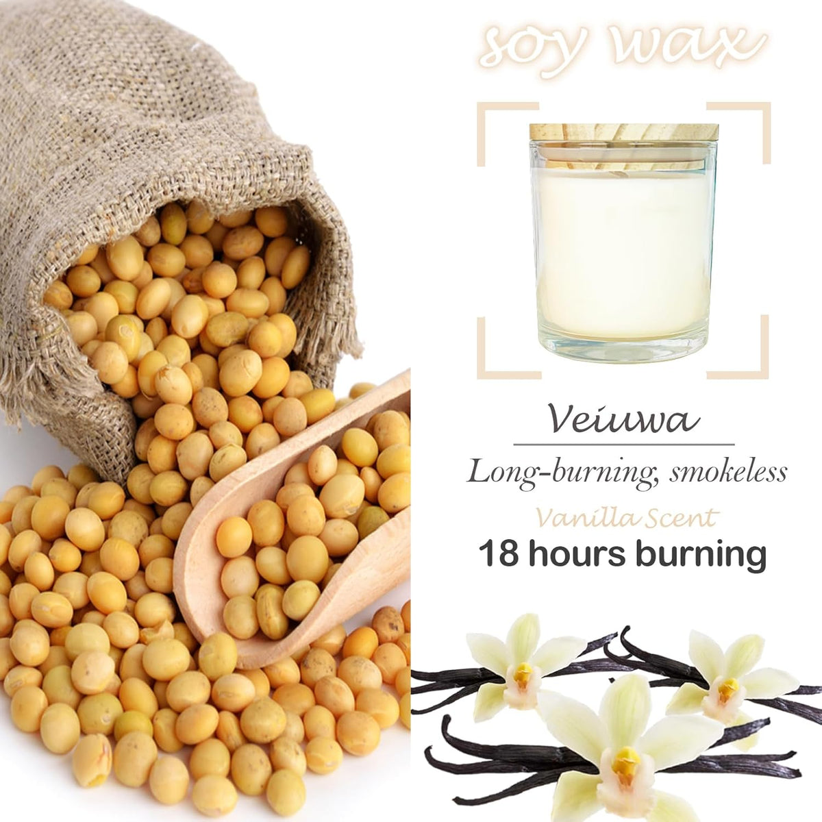 12 Pcs 6 Oz Bulk White Soy Candles,Vanilla Scented Candles Set,Bulk Aromatherapy Candle,Great