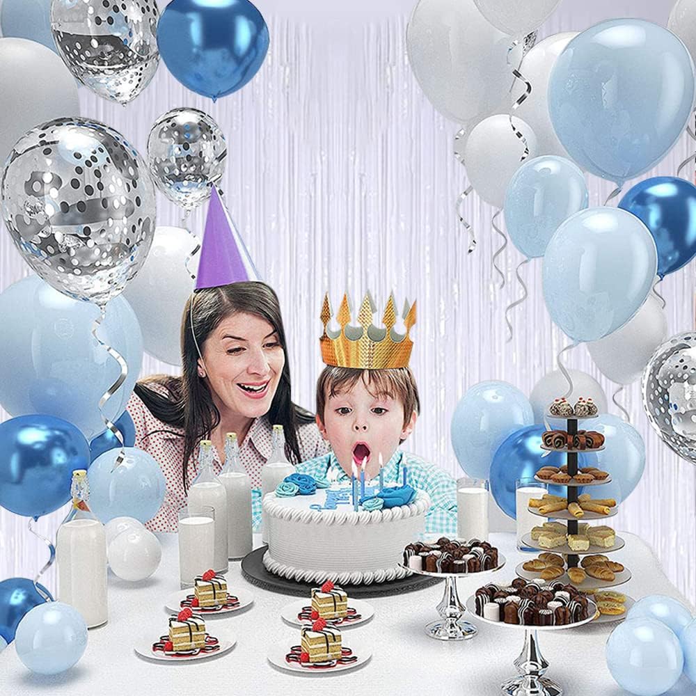BEISHIDA 2 Pcs White Door Streamers Tinsel Curtain Party Streamers Backdrop Fringe Foil Wall