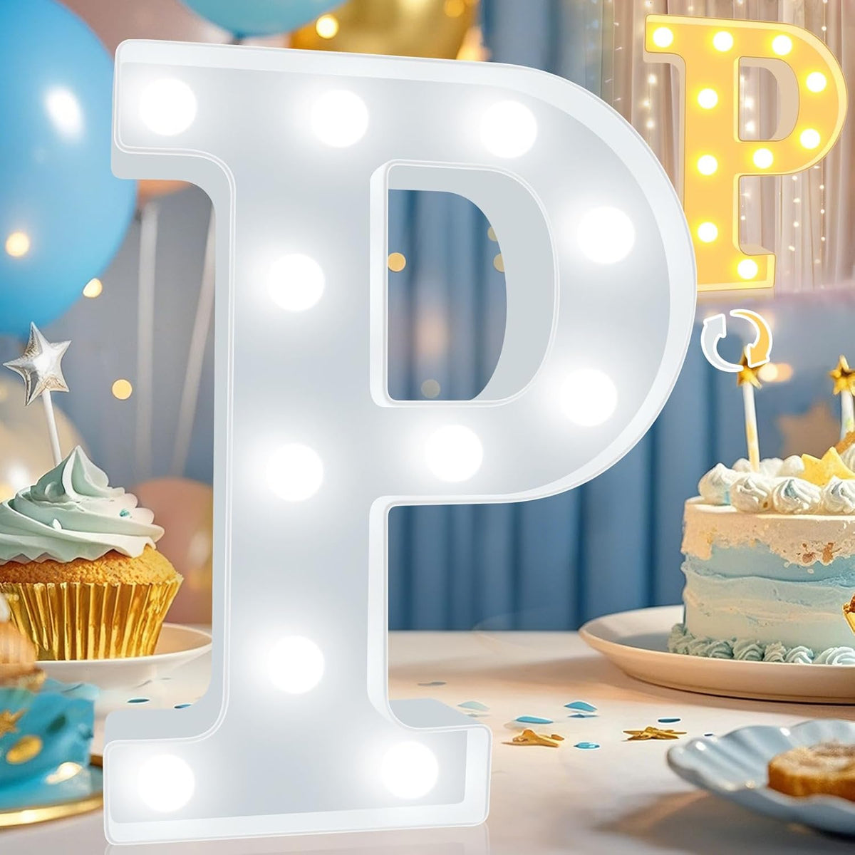 Pooqla LED Marquee Letter Lights, Warm White and Cool White Decorative Lighted Letters, Light Up