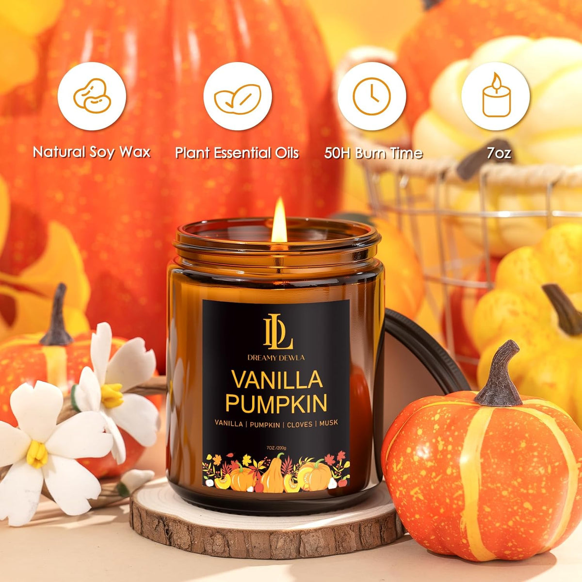 Fall Candle Set, Fall Scented Candles for Home, 6 Pack Soy Candle Set, Autumn Gifts for Women Men