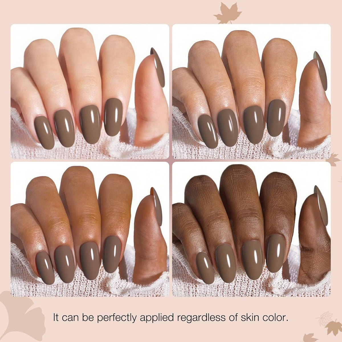 AZUREBEAUTY Nail Polish Set 4 Colors Nude Purple Glitter Nail Polish Quick Dry Natural Nail Lacquer