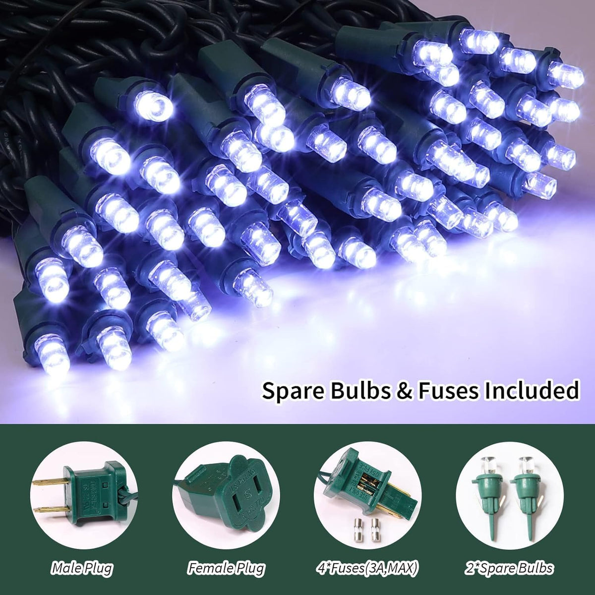 60 Count Cool White -String Lights - LED Christmas Lights, Mini led Lights for Indoor Outdoor Home