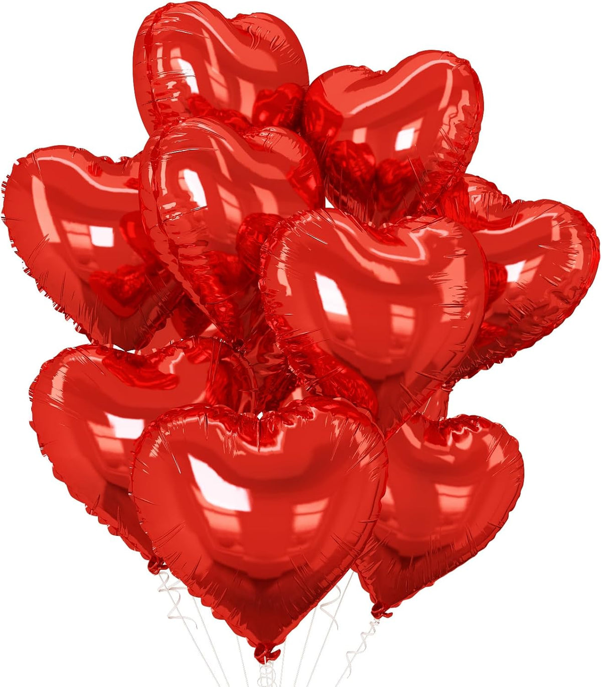 Red Heart Balloons,10Pcs Red Foil Heart Shaped Love Balloons,18Inch Helium Polyester Film Balloon