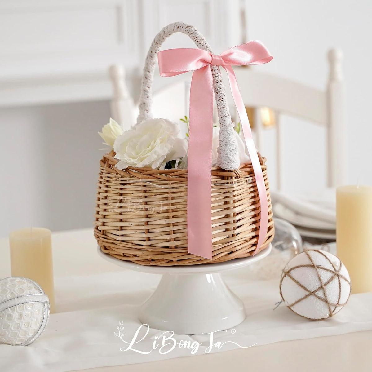 50 PCs Pink Bow Decor 5.5'' Satin Bows with Long Tail, Twist Tie Bows for Craft, Packaging Ribbon