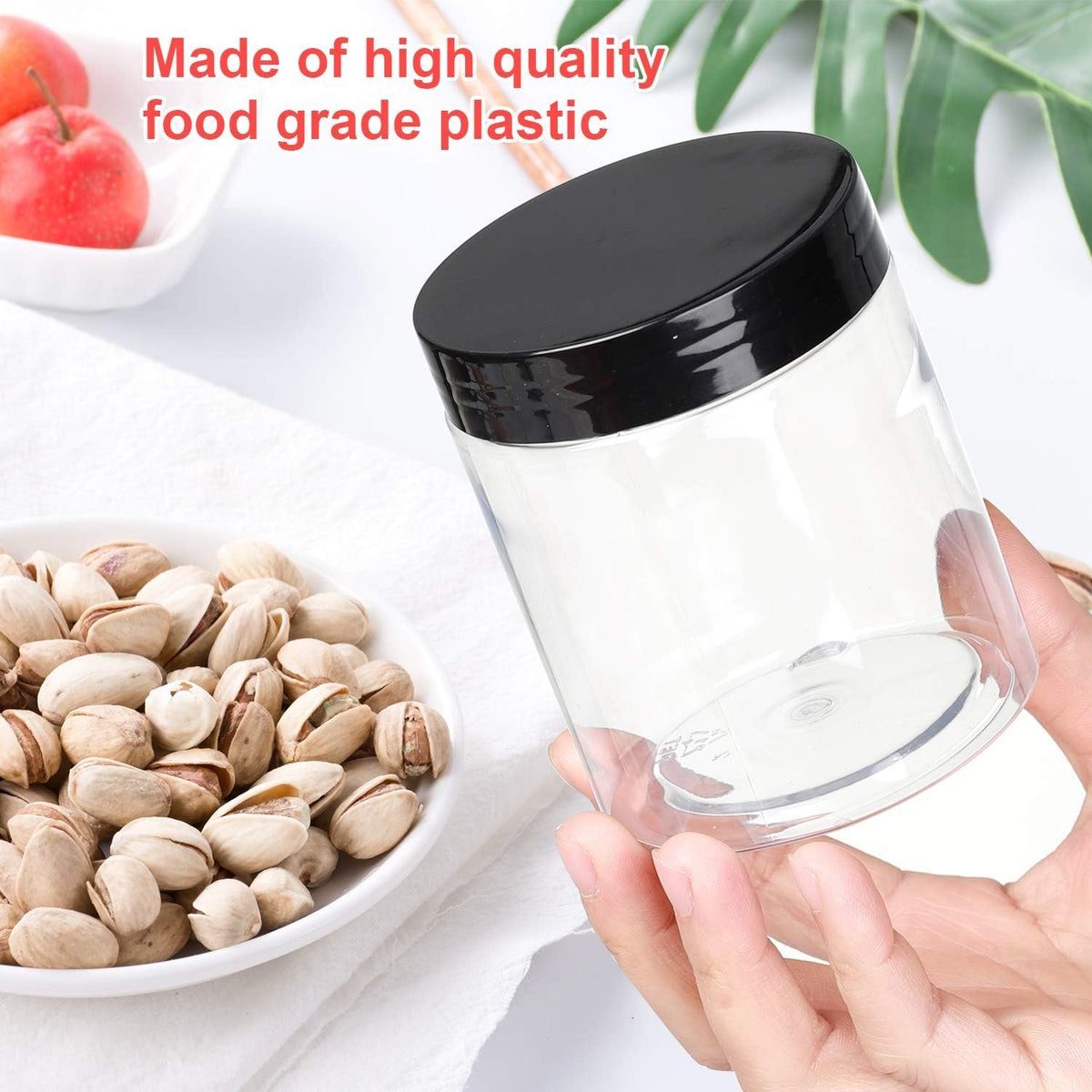 8 OZ Plastic Jars with Lids, 24 Pack Clear Plastic Slime Containers for Kitchen and Household Food