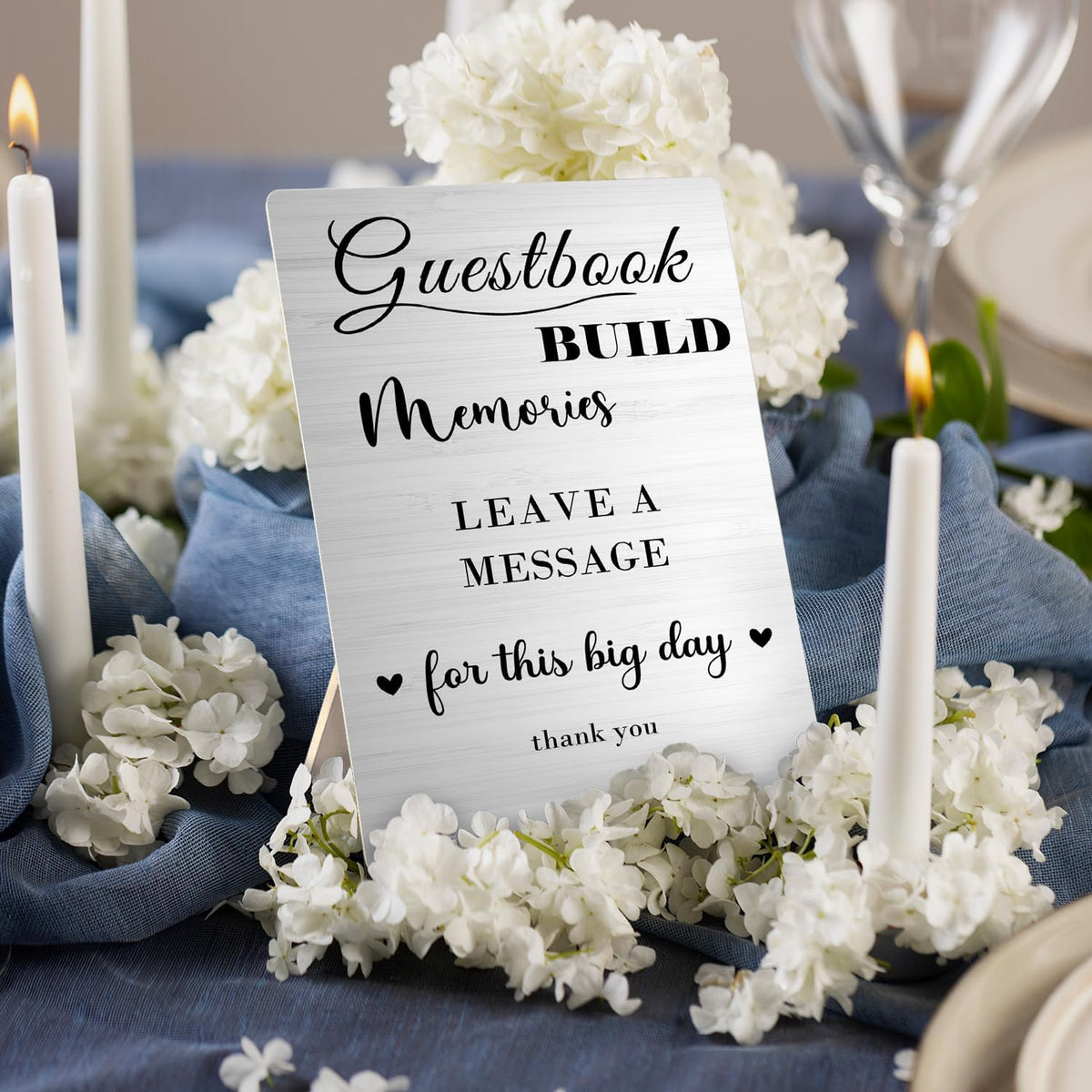 Guestbook Sign, Wedding Guestbook Wooden Sign Stand 5x7inch, Message Guest Book Wedding Sign Stand