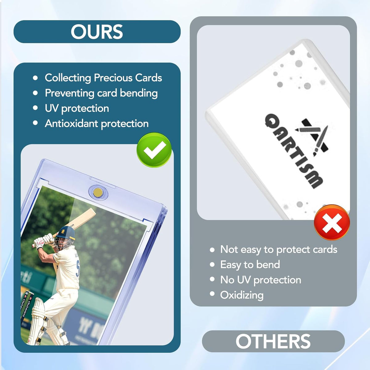 60ct Magnetic Card Holders, 35pt One Touch Card Holder, U-V Protection Hard Plastic Case for