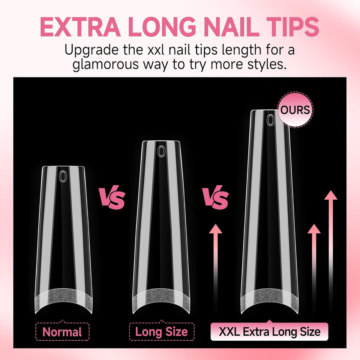 UNA GELLA Coffin Fake Nails Tips Extra Long 216 PCS XXL Coffin Acrylic Fake False Nails Tips Long