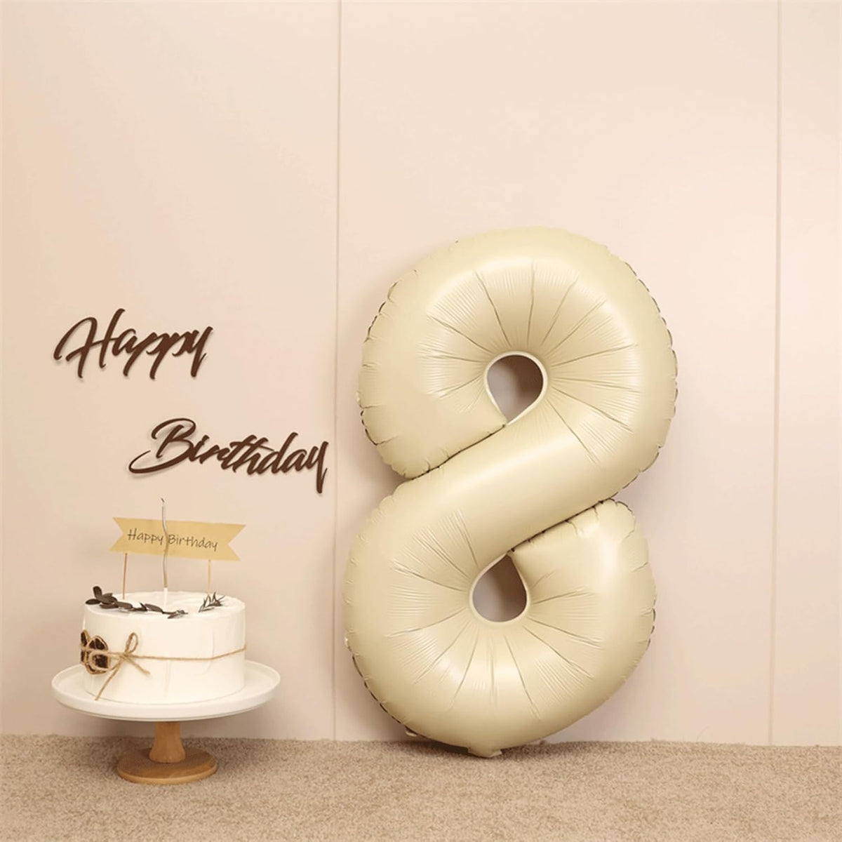 40 Inch Cream White Number 8 Balloon Mylar Big Foil Helium Number 8 18 28 38 48 58 68 88 Balloon