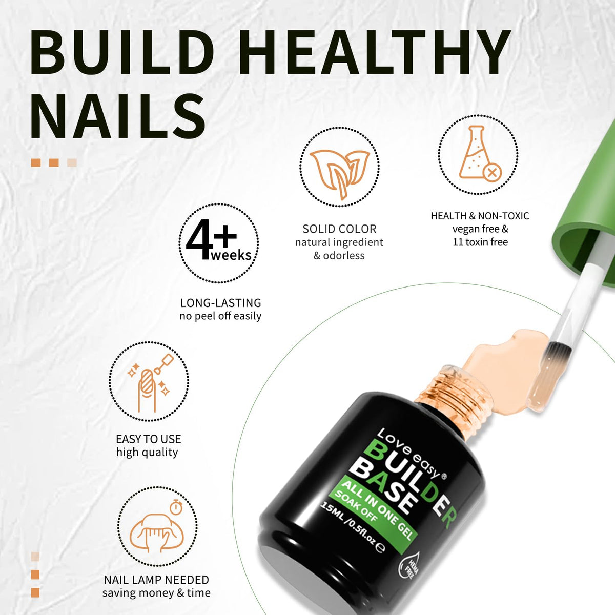 Salon-Grade Wooly Beige Builder Gel - Hypoallergenic Strong Base Coat | Long-Lasting Adhesion (30+