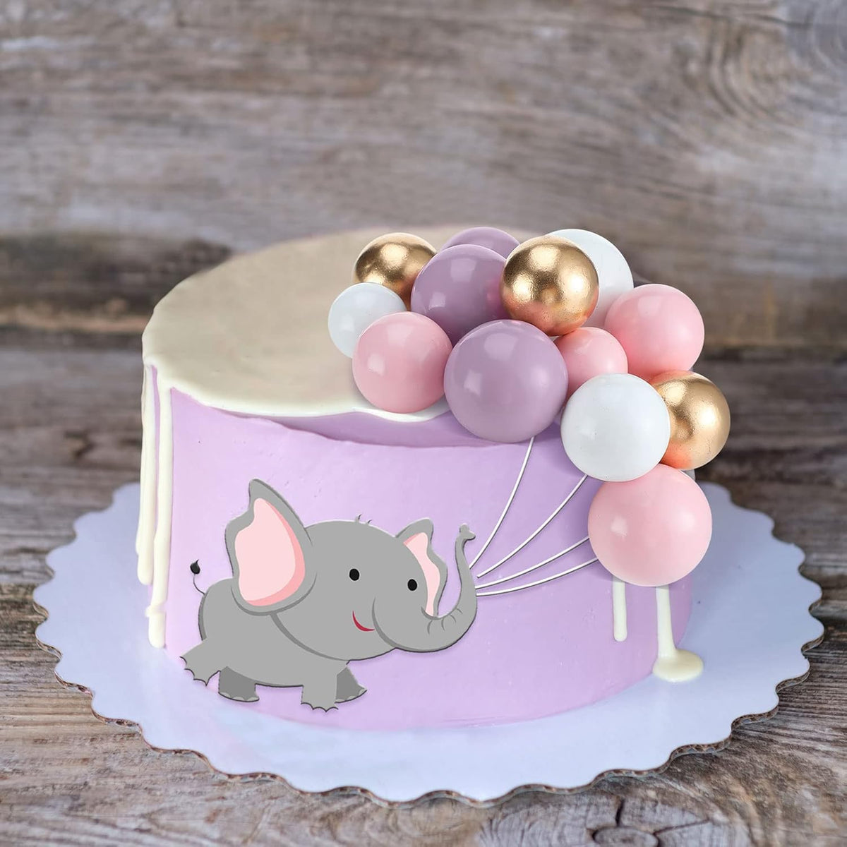 108 Pcs Balls Cake Topper DIY Cupcake Insert Foam Balloons for Cake Baking Wedding Anniversary