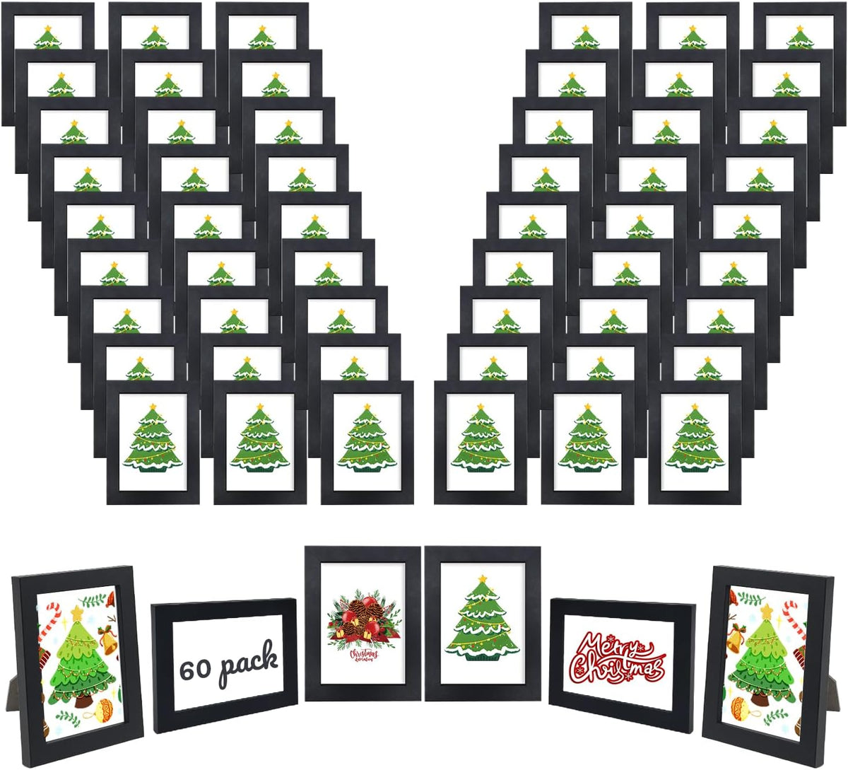 Set of 60 Picture Frame Bulk Photo Frames Wall Mounting Simple Photo Frames Multi Picture Frames