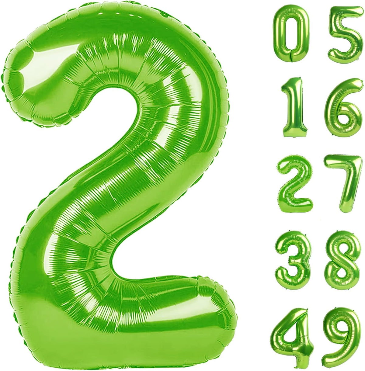 Light Green 40 Inch Big Number Balloon Birthday Decoration, Number 2 Helium Balloon 12 20 22 23 24