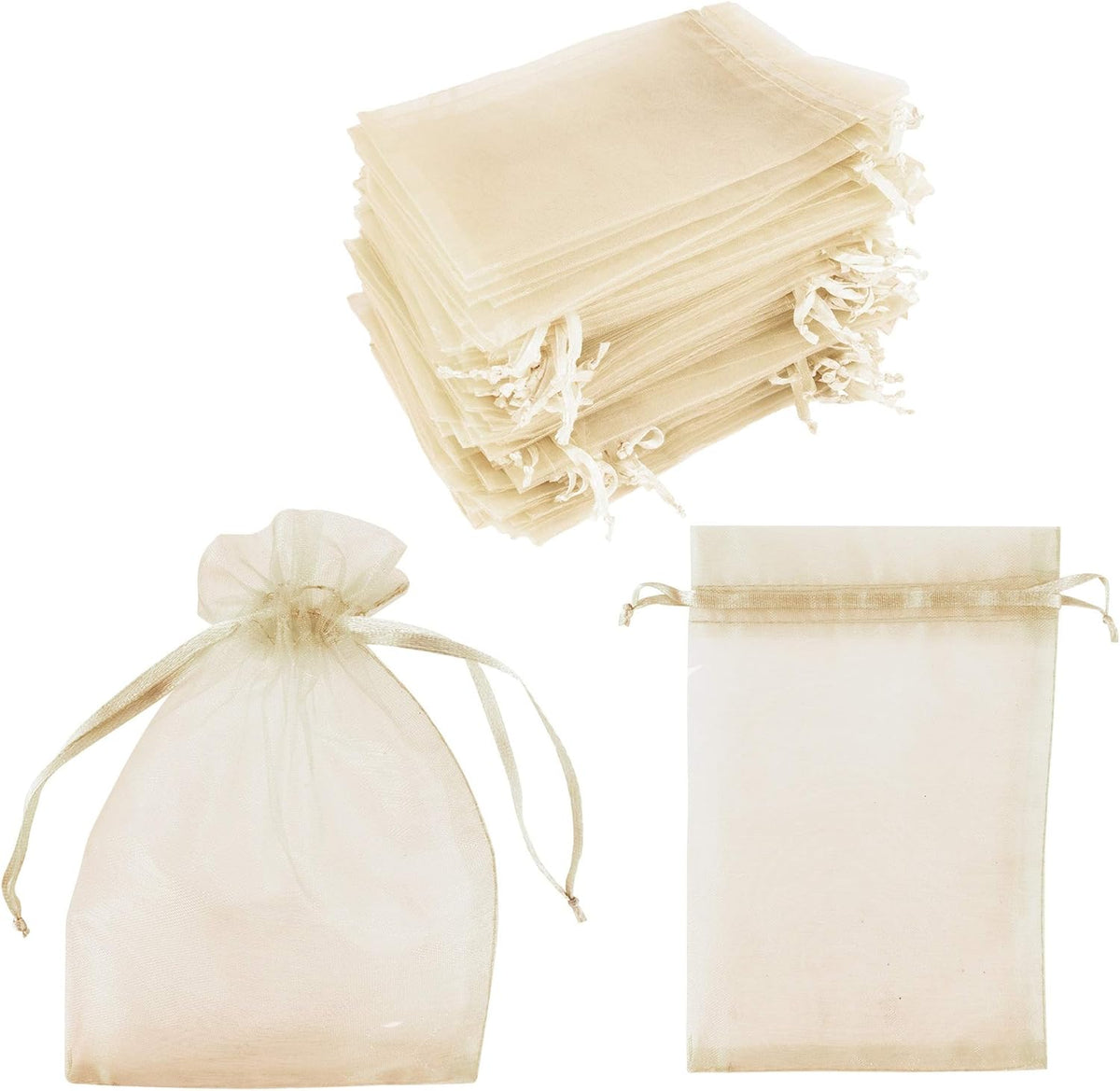 Super Z Outlet 100 Pack 4x6 Inch Mini Sheer Drawstring Organza Transparent Bags Jewelry Sack