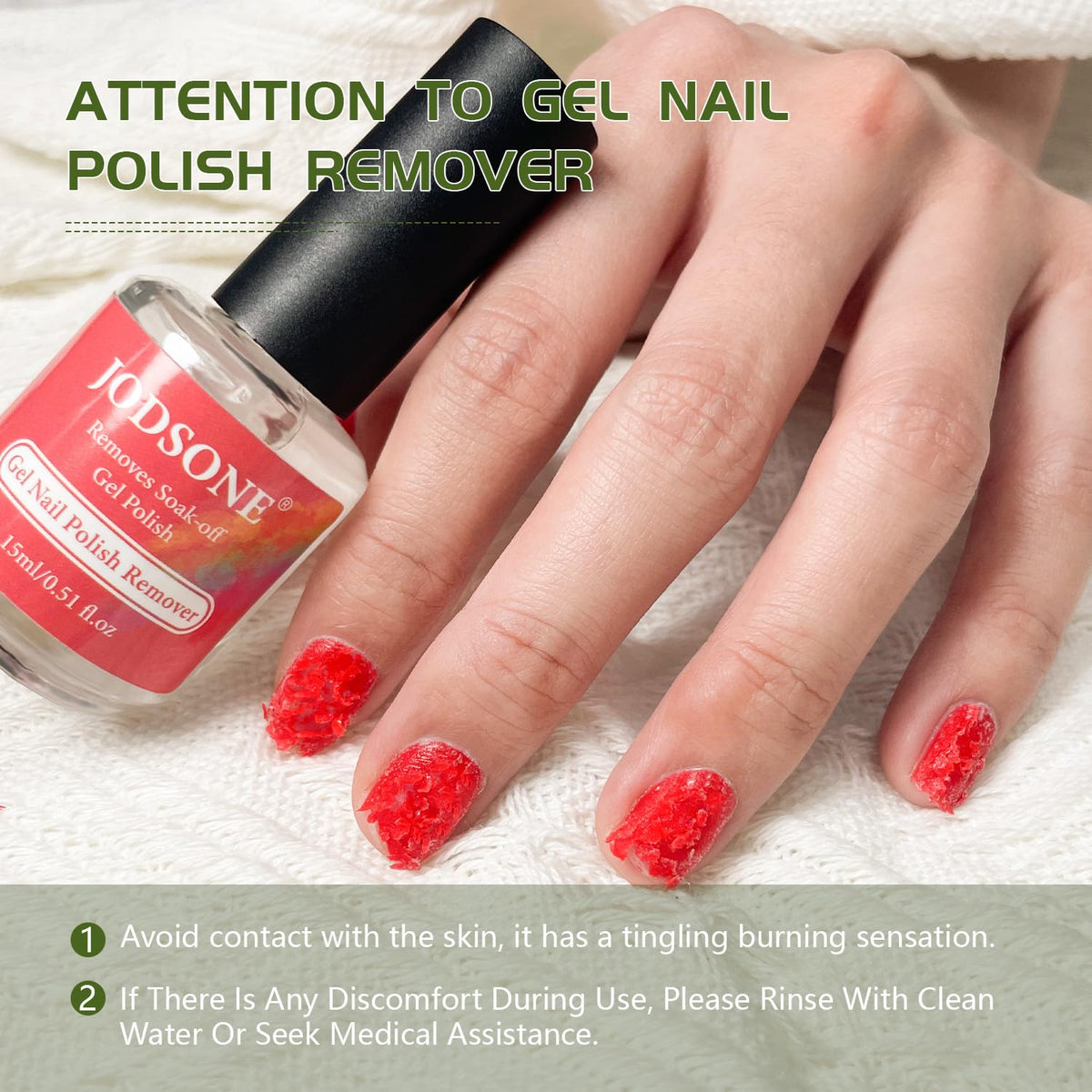 JODSONE Gel Nail Remover Quick Gel Nail Polish Remover and Base Coat Top Coat Simple Set is
