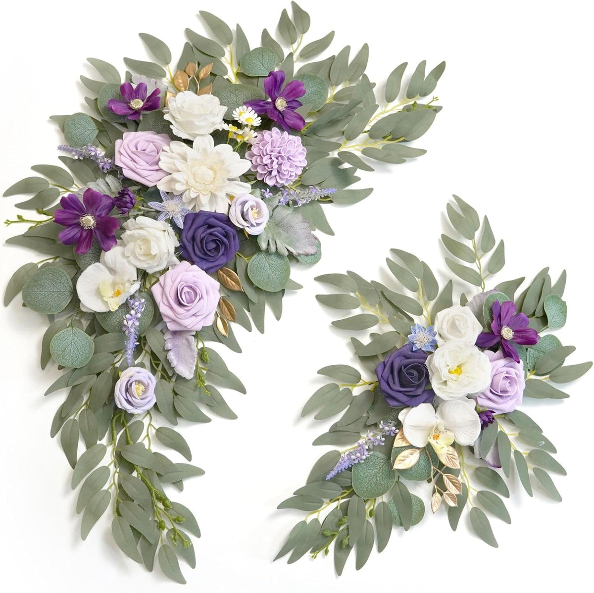 Faux Flower Swag Set of 2 for Wedding Welcome Signs Floral Swag Wedding Reception Ceremony Signs