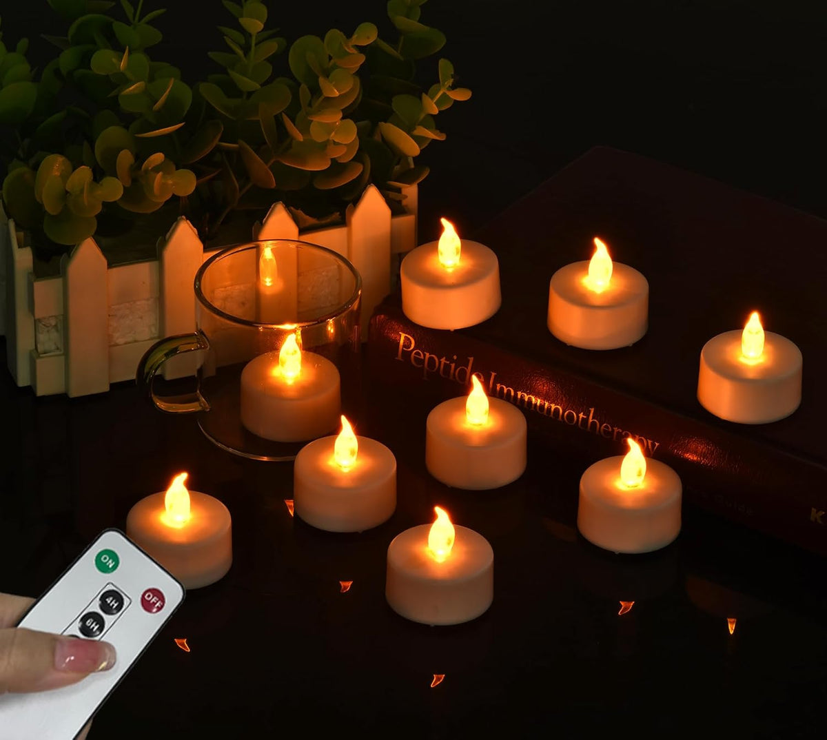 Tea Light Candles with Remote Control,Flickering Flameless LED Candle,Long Lasting