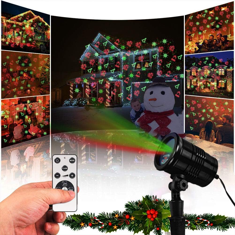 Christmas Projector Lights Outdoor, Led Christmas Laser Lights Landscape Spotlight Red and Green