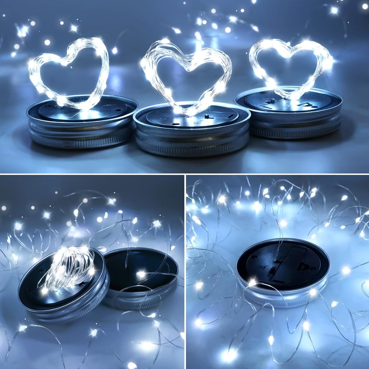 ZNYCYE Mason Jar Solar Lights for Outside, 12 Pack 30LED Fairy Lights Mason Jar Solar Lids Outdoor
