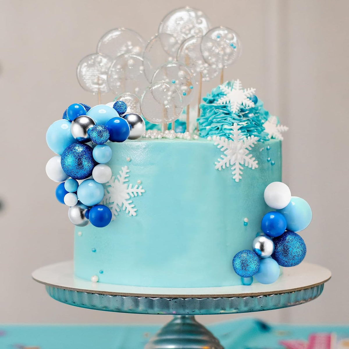 Tondiamo 108 Pcs Balls Cake Topper DIY Cupcake Insert Foam Balloons for Cake Baking Wedding