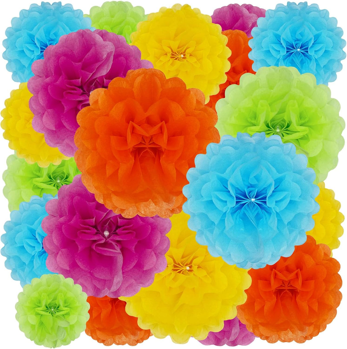 Tissue Paper Pom Poms, Colorful Tissue Paper Flowers, Hanging Flower Balls for Easter Weddings