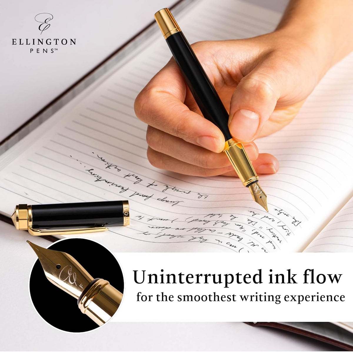 Ellington Pens Luxury Fountain Pen Set- Fountain Pens for Writing - Smooth Medium Nib - Includes
