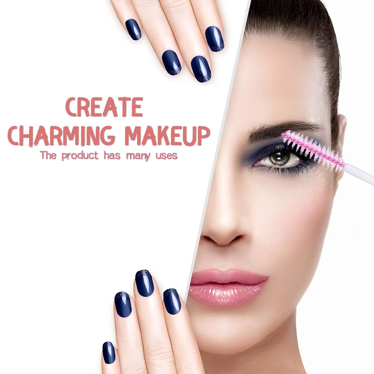 50pcs Eyelash brush Lash Wand Makeup tool Eyelash Extension supplies Cleaning brush Diamond Mascara