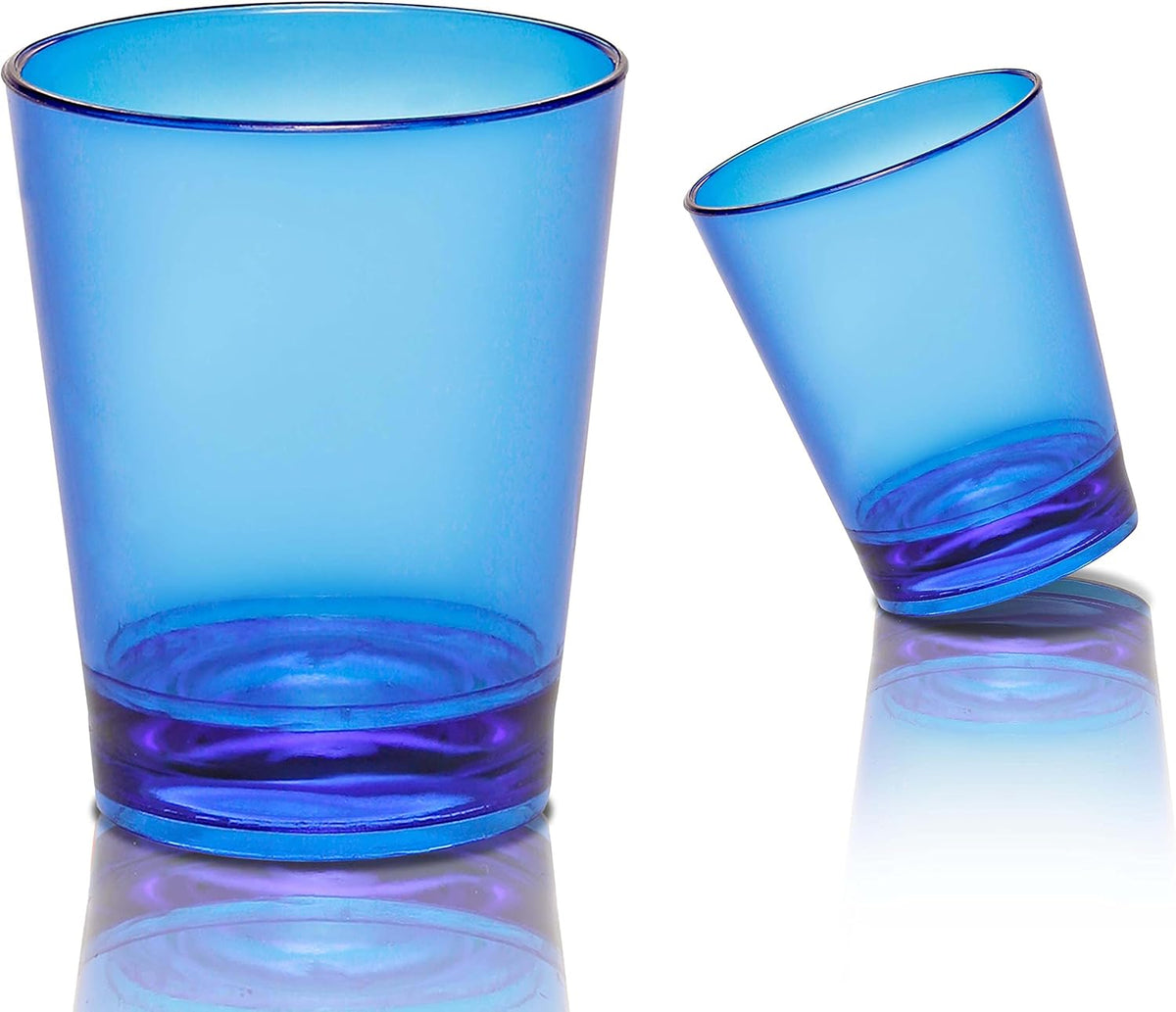 DISCOUNT PROMOS Translucent Plastic Shot Glasses 1.5 oz. Set of 10, Bulk Pack - Acrylic, Great for