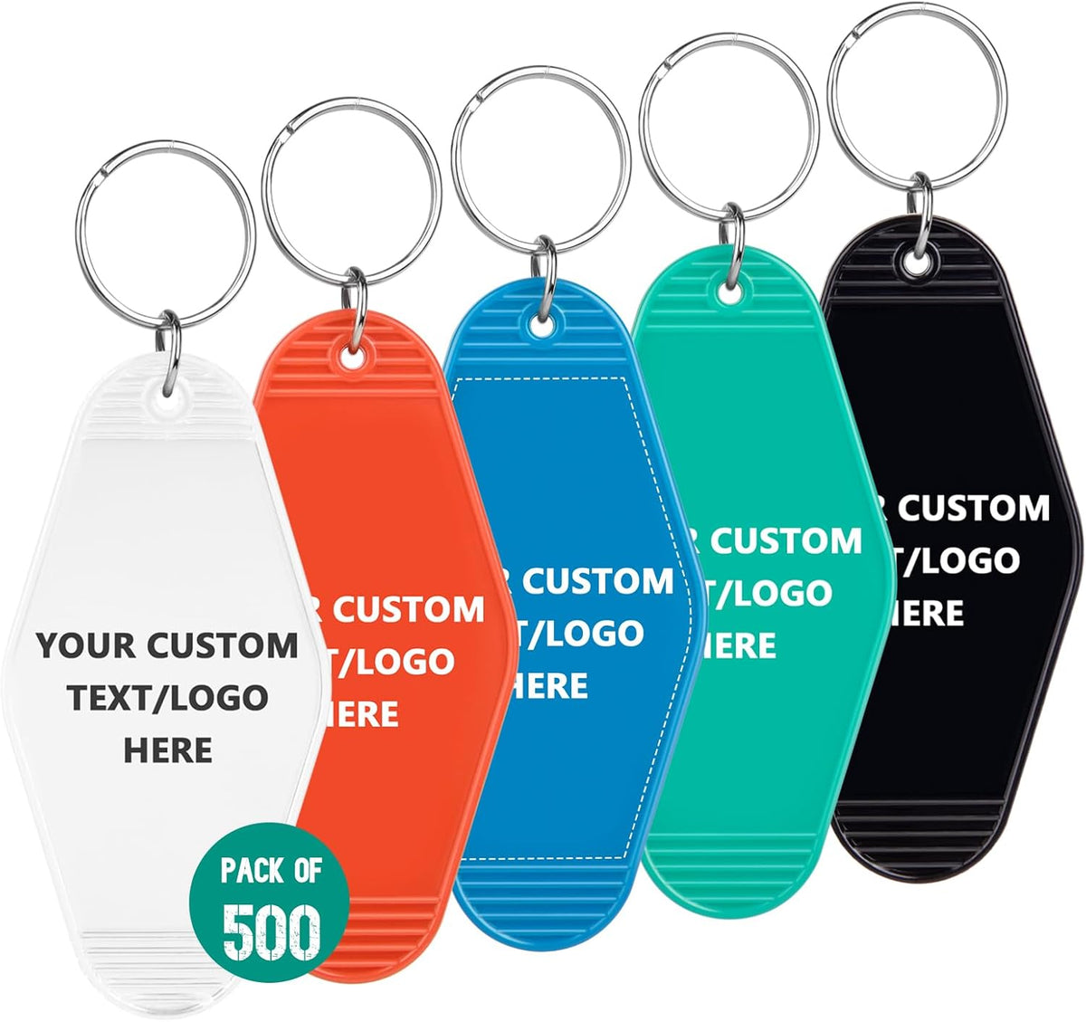 Custom Vintage Hotel Motel Keychains 500 Pack, Personalized Logo, Text Bulk - Perfect for