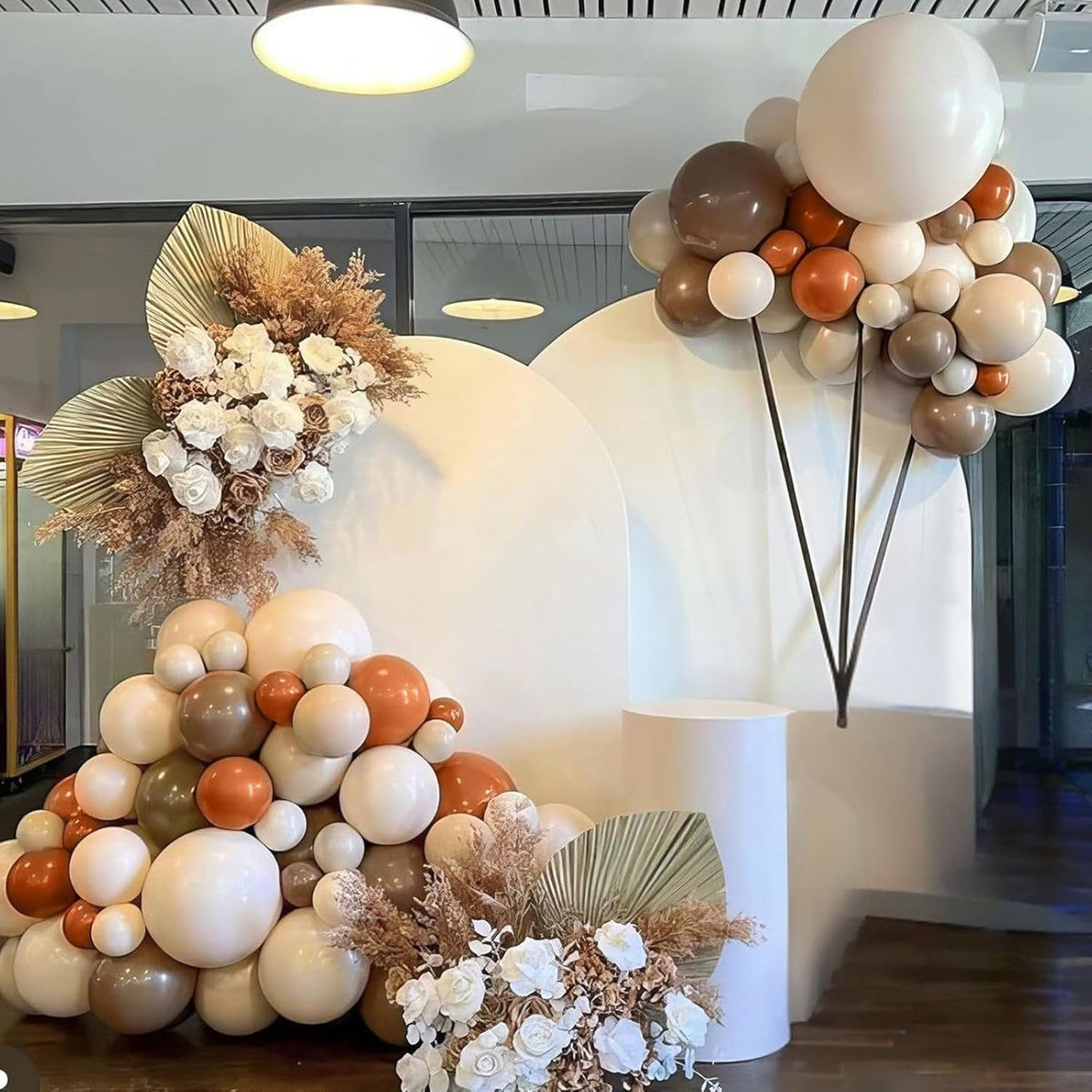 Burnt Orange Balloons, 50Pcs 12 Inches Nude Brown Metallic Champagne Fall Color Balloons for Autumn