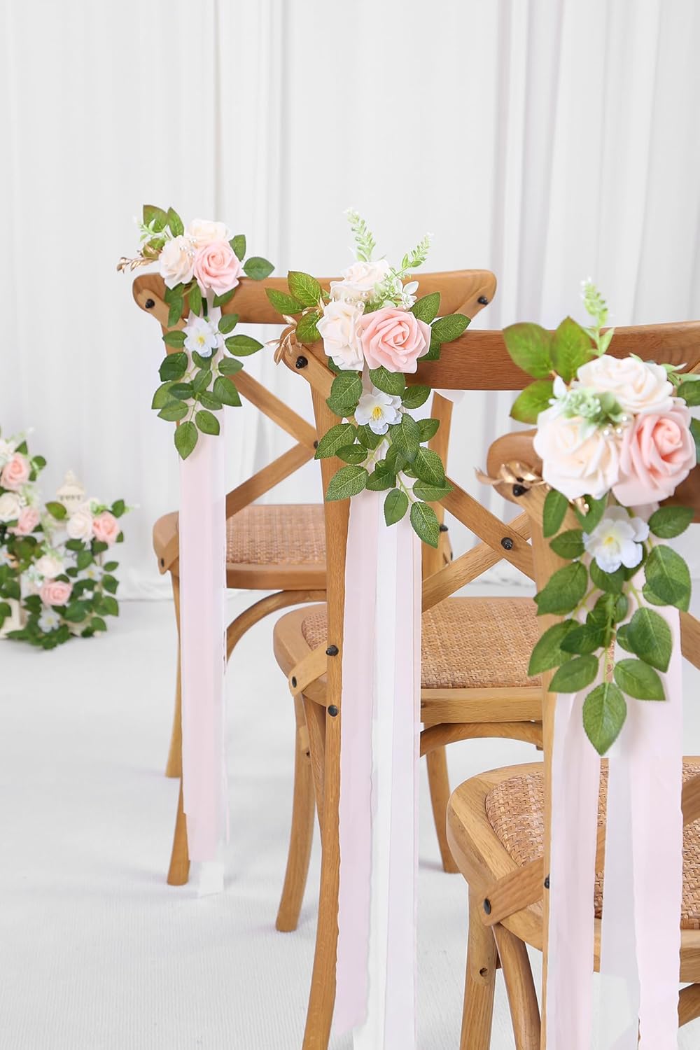 10 Wedding Aisle Decorations for Wedding Ceremony Pink Wedding Chair Decorations Flowers for