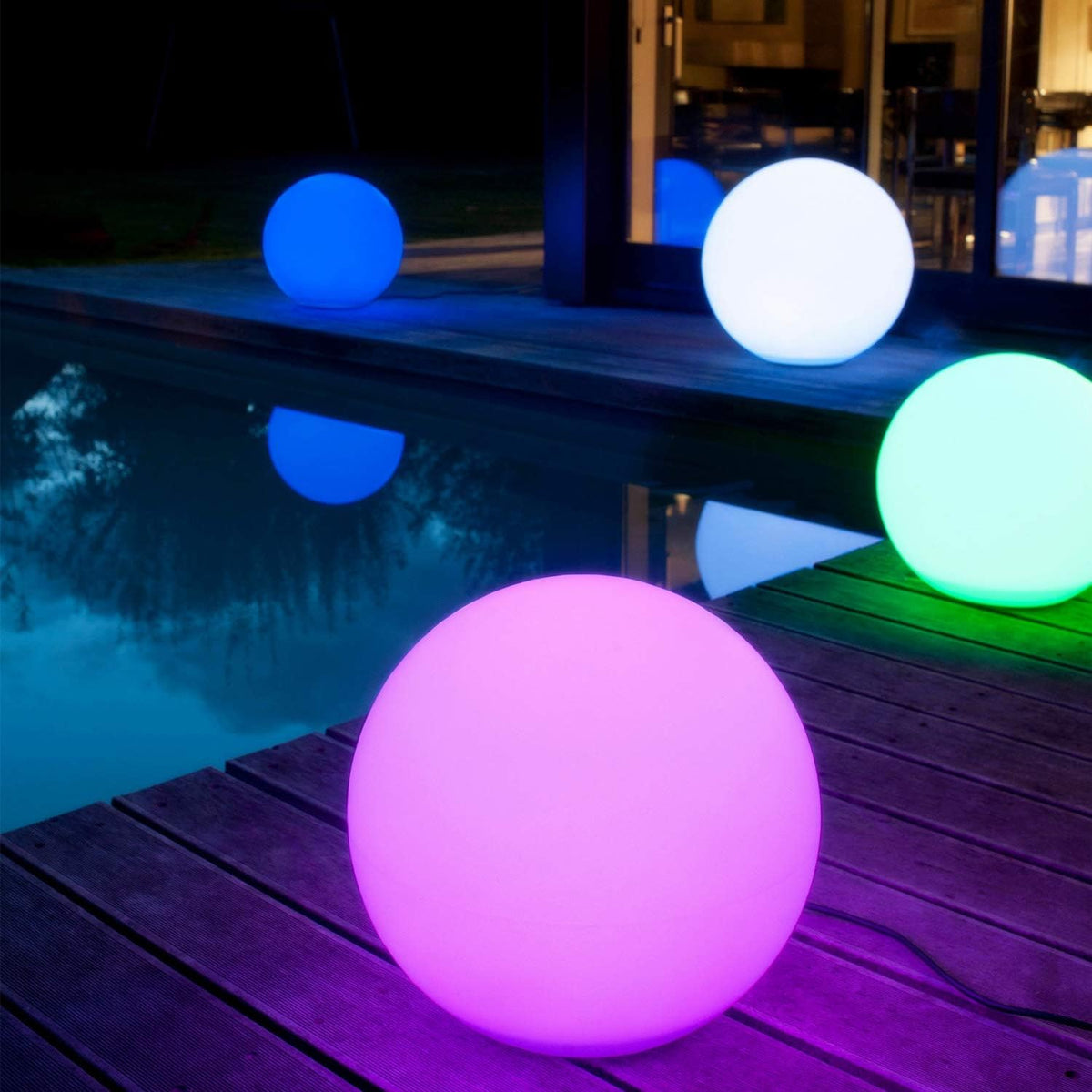 Mr.Go 12-inch Rechargeable LED Ball Light, RGB Color-Changing Globe Orb Lamp w/Remote, Home Kids