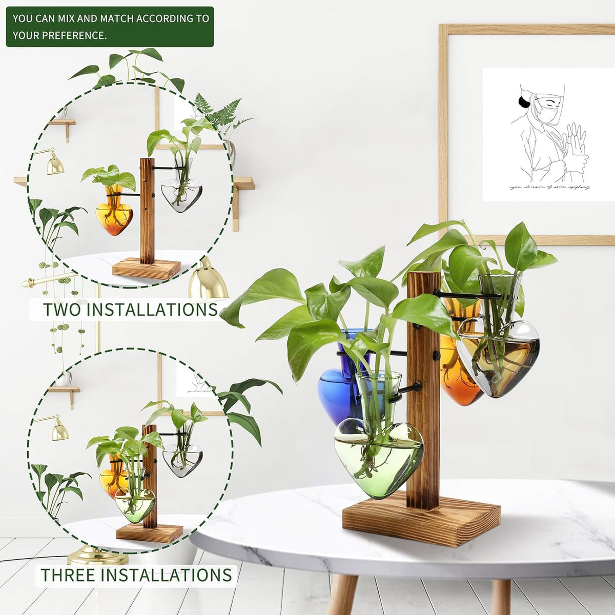 Plants Propagation Stations Plant Terrarium Kit Glass Planters for Indoor Plants House Plant