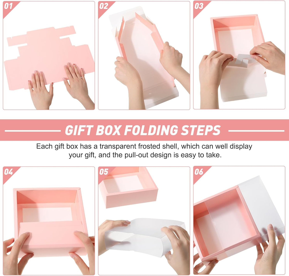 Roowest 50 Sets Kraft Soap Boxes Rectangle Packaging Box with Window Homemade Gift Box with Blank