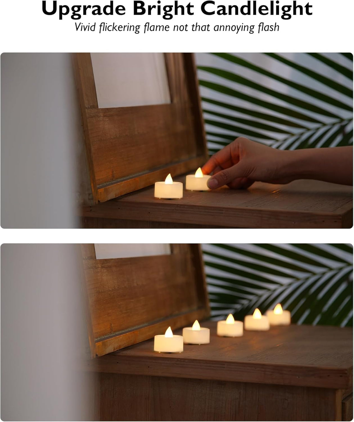 BEICHI Set of 24 Flameless LED Tea Lights Bulk, Electric Tealight Candles, Small Fake Candle