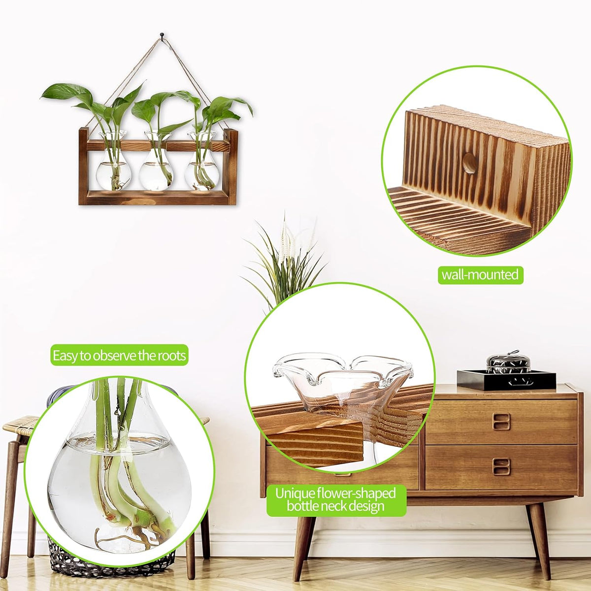 Plant Propagation Station Plant Terrarium Unique Birthday Gifts for Women Home Office Decor Planter
