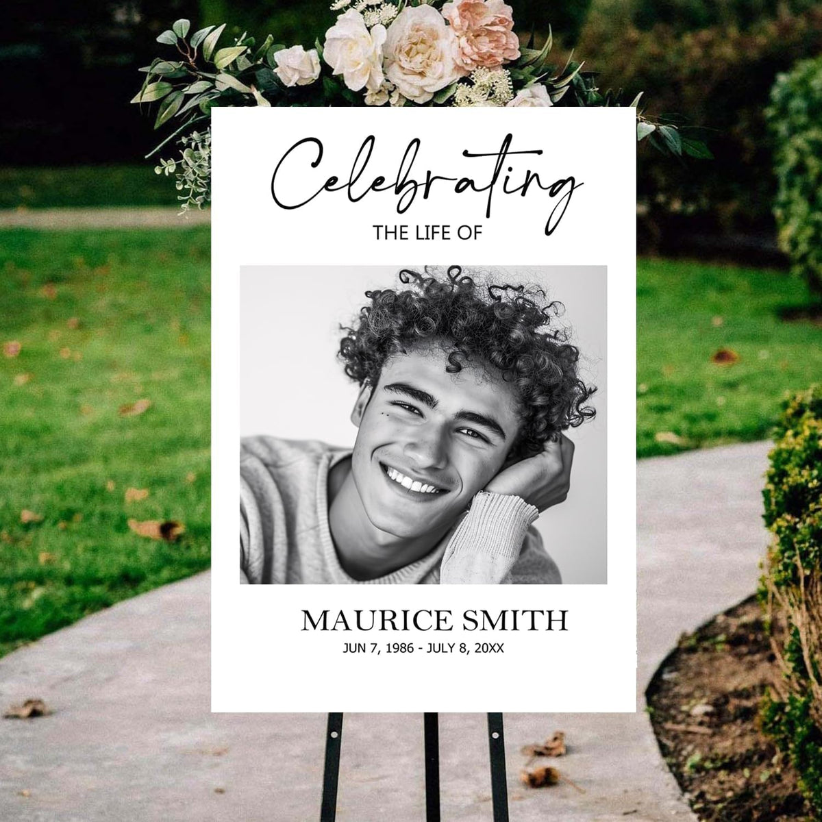 Personalized Funeral Welcome Sign, Celebration of Life Decoration, Modern Funeral Sign, Memorial