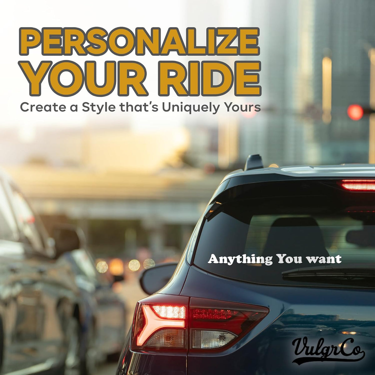 VulgrCo Custom Windshield Decal - Design Your Own Windshield Banner or Custom Window Decals for