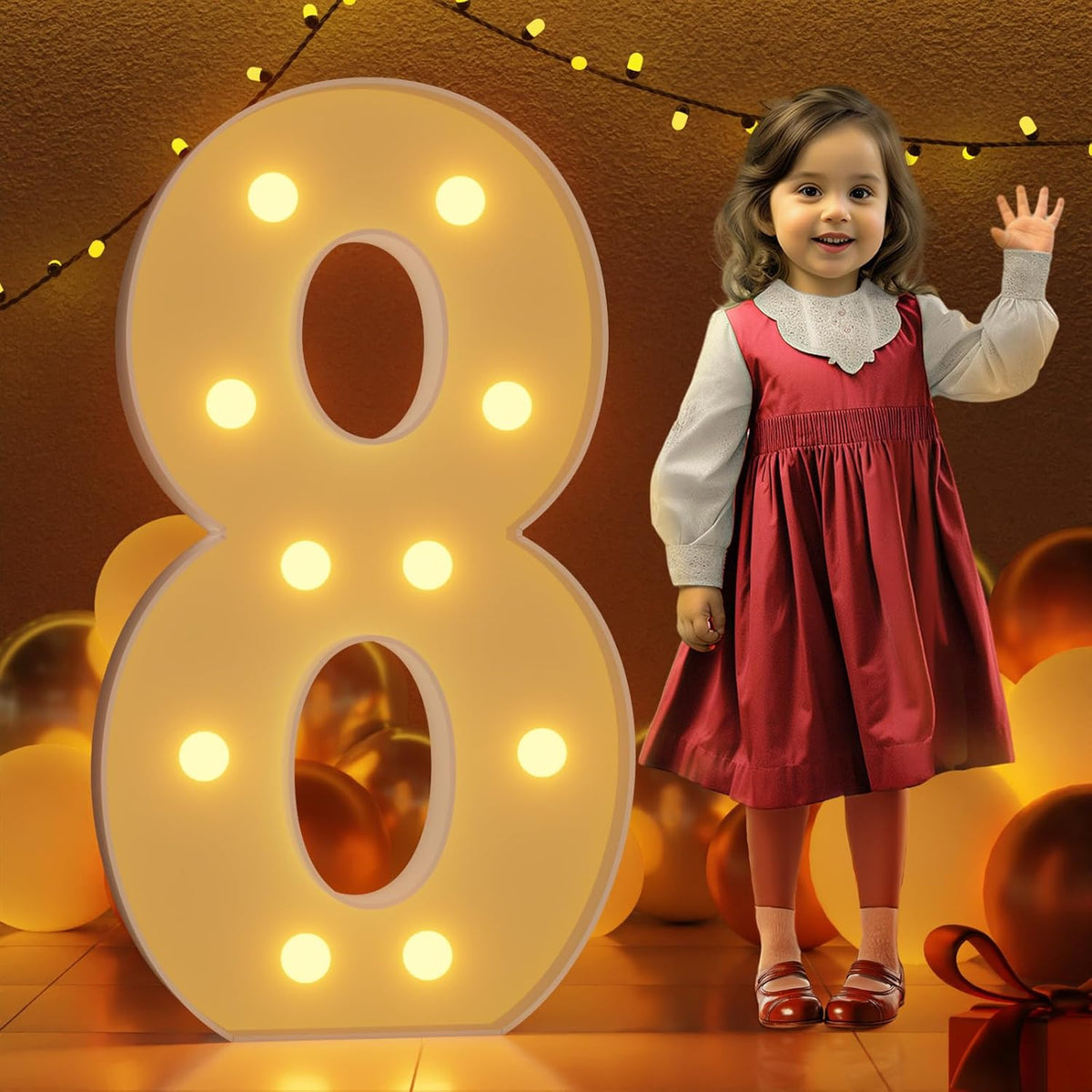 Marquee Numbers 4 Feet Tall Large Light Up Numbers 8th 18th 80th Birthday Decorations Girl Boy Big