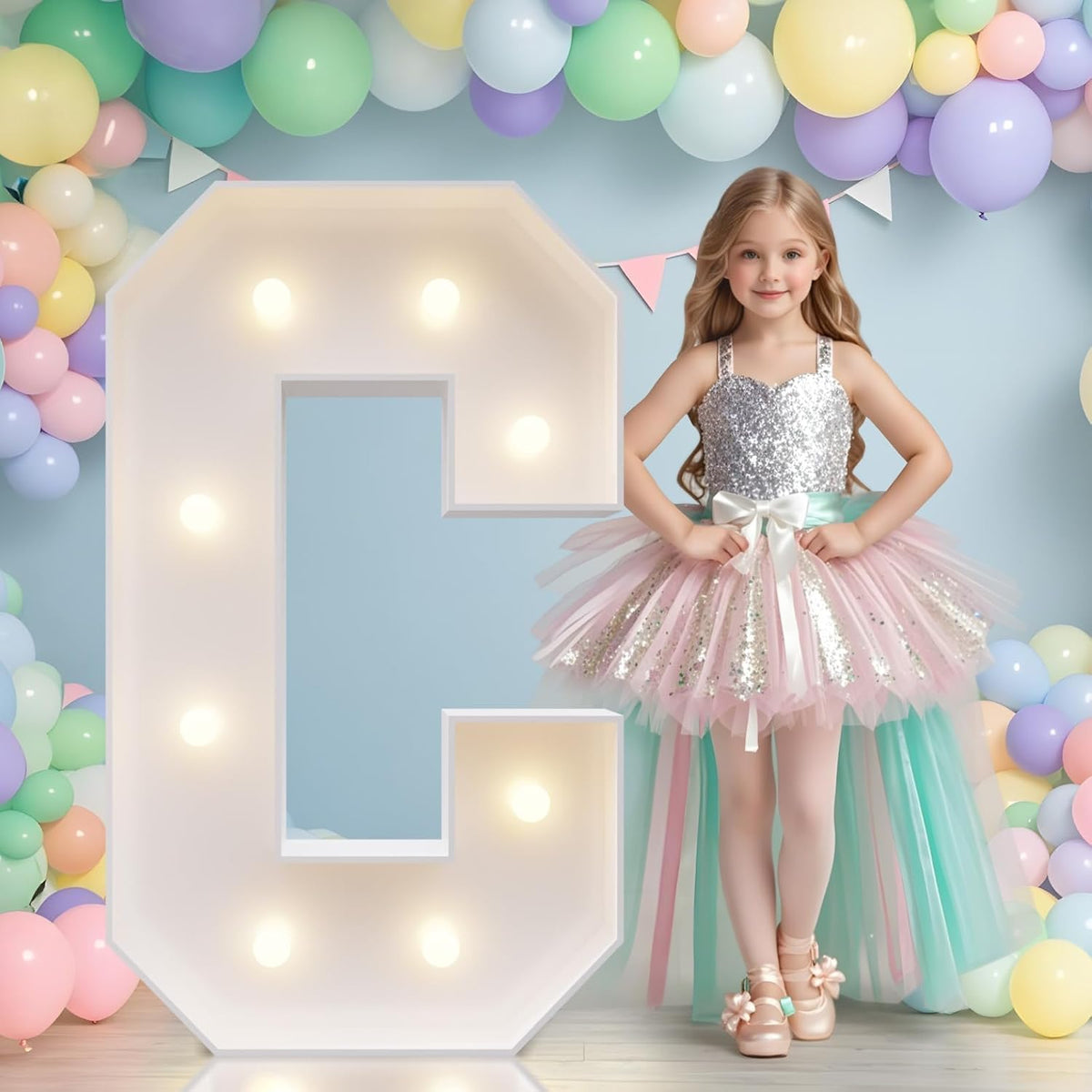 JoyMuse Marquee Letters 3 Feet Tall, Light Up Letters 3FT with Lights, Large Letters for Party
