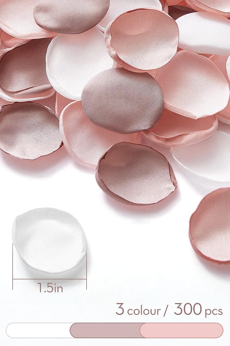 Serwalin 300Pcs Silk Rose Petals Artificial Flower Petals for Weddings Nude Pink Petals for